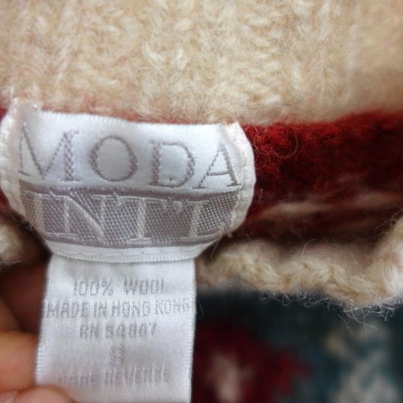 VINTAGE Western Sweater Women Small Wool Knit Southwest Aztec Pullover Grandma - Picture 2 of 13